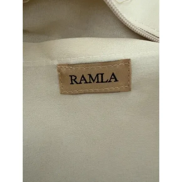 Ramla Bohemian Tan Woven Straw Half Moon Hobo Bag New Handmade Zip Closure - Picture 12 of 16